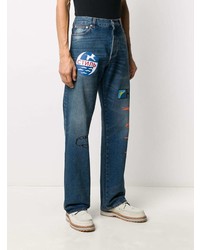 Мужские темно-синие джинсы с принтом от Heron Preston