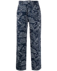 Мужские темно-синие джинсы с принтом от Kenzo