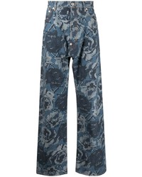Мужские темно-синие джинсы с принтом от Kenzo