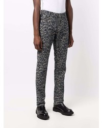 Мужские темно-синие джинсы с принтом от Just Cavalli