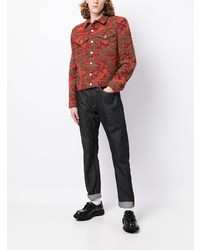 Мужские темно-синие джинсы с принтом от Evisu