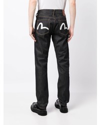 Мужские темно-синие джинсы с принтом от Evisu