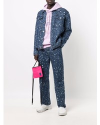 Мужские темно-синие джинсы с принтом от McQ