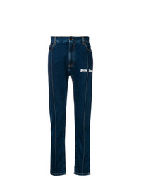Мужские темно-синие джинсы с принтом от Palm Angels