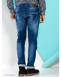 Мужские темно-синие джинсы с принтом от PEPE JEANS LONDON