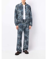 Мужские темно-синие джинсы с принтом от Kenzo