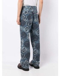 Мужские темно-синие джинсы с принтом от Kenzo