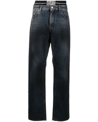 Мужские темно-синие джинсы с принтом от Roberto Cavalli