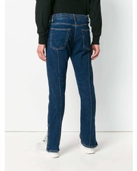 Мужские темно-синие джинсы с принтом от Palm Angels