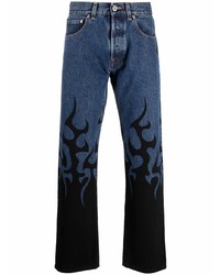 Мужские темно-синие джинсы с принтом от Vetements