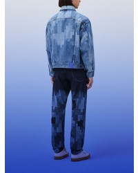 Мужские темно-синие джинсы с принтом от Marcelo Burlon County of Milan