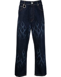 Мужские темно-синие джинсы с принтом от Études