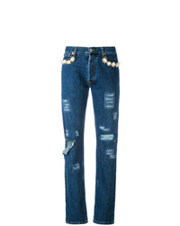 Женские темно-синие джинсы с украшением от Forte Dei Marmi Couture
