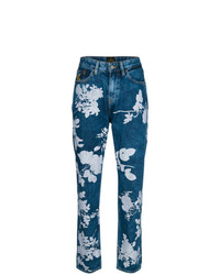 Женские темно-синие джинсы с цветочным принтом от Vivienne Westwood Anglomania