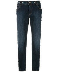 Мужские темно-синие джинсы с шипами от Dolce & Gabbana