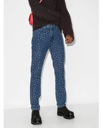 Мужские темно-синие джинсы с шипами от Stefan Cooke