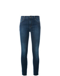 Темно-синие джинсы скинни с вышивкой от Gucci