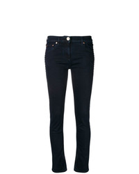 Темно-синие джинсы скинни с украшением от Valentino