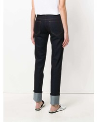 Темно-синие джинсы скинни от Prada