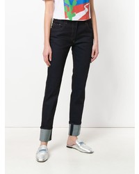 Темно-синие джинсы скинни от Prada