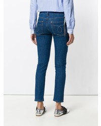 Темно-синие джинсы скинни от Miu Miu