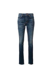 Темно-синие джинсы скинни от Saint Laurent