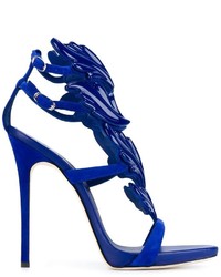 Женские темно-синие замшевые босоножки от Giuseppe Zanotti Design