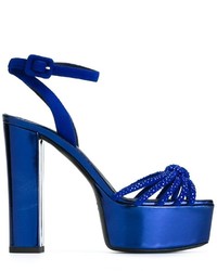 Женские темно-синие замшевые босоножки от Giuseppe Zanotti Design