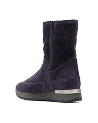 Темно-синие замшевые ботильоны на танкетке от Högl