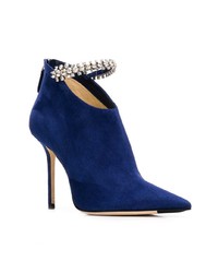 Темно-синие замшевые ботильоны от Jimmy Choo