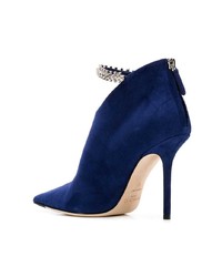 Темно-синие замшевые ботильоны от Jimmy Choo