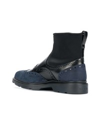 Темно-синие замшевые ботинки броги от Hogan