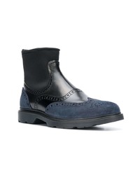 Темно-синие замшевые ботинки броги от Hogan