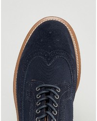 Темно-синие замшевые ботинки броги от Dr. Martens