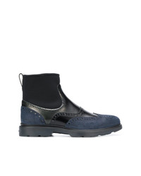 Темно-синие замшевые ботинки броги от Hogan