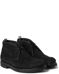 Темно-синие замшевые ботинки дезерты от Officine Creative