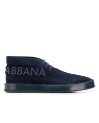 Темно-синие замшевые ботинки дезерты от Dolce & Gabbana