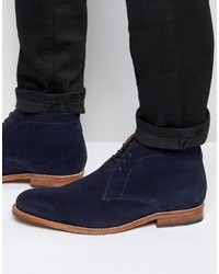 Темно-синие замшевые ботинки дезерты от Grenson