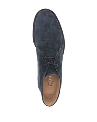 Темно-синие замшевые ботинки дезерты от Tod's