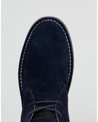 Темно-синие замшевые ботинки дезерты от Farah