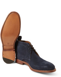 Темно-синие замшевые ботинки дезерты от Grenson