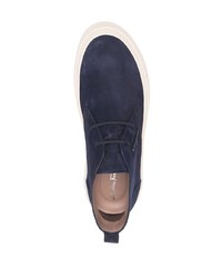 Темно-синие замшевые ботинки дезерты от Salvatore Ferragamo