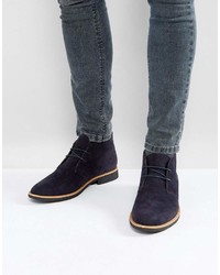 Темно-синие замшевые ботинки дезерты от New Look