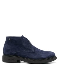Темно-синие замшевые ботинки дезерты от Pollini