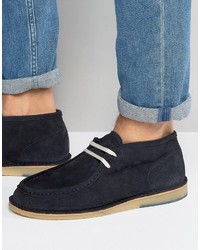 Темно-синие замшевые ботинки дезерты от Selected