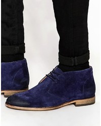 Темно-синие замшевые ботинки дезерты от Selected