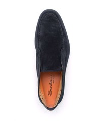 Темно-синие замшевые ботинки дезерты от Santoni