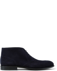 Темно-синие замшевые ботинки дезерты от Hugo Boss