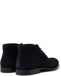 Темно-синие замшевые ботинки дезерты от Hugo Boss