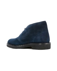 Темно-синие замшевые ботинки дезерты от Valentino